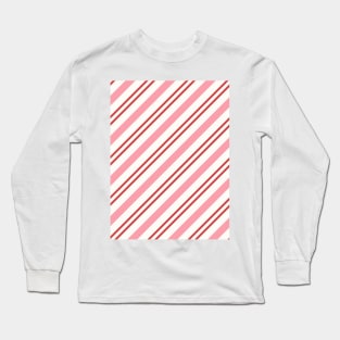 Cute xmas red pink stripes candy cane Long Sleeve T-Shirt